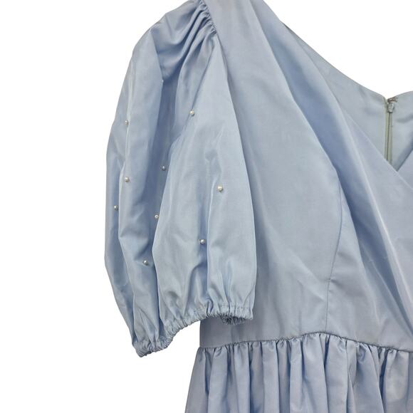 VINTAGE BY FE'S SHERMAN OAKS MEDIUM BRIDGETON PUFF PEARL SLEEVE MAXI DRESS - Picture 5 of 7